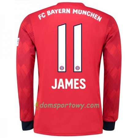 Koszulka Bayern Monachium James 11 Domowe Koszulki Piłkarskie 2018-2019 Długi Rękaw